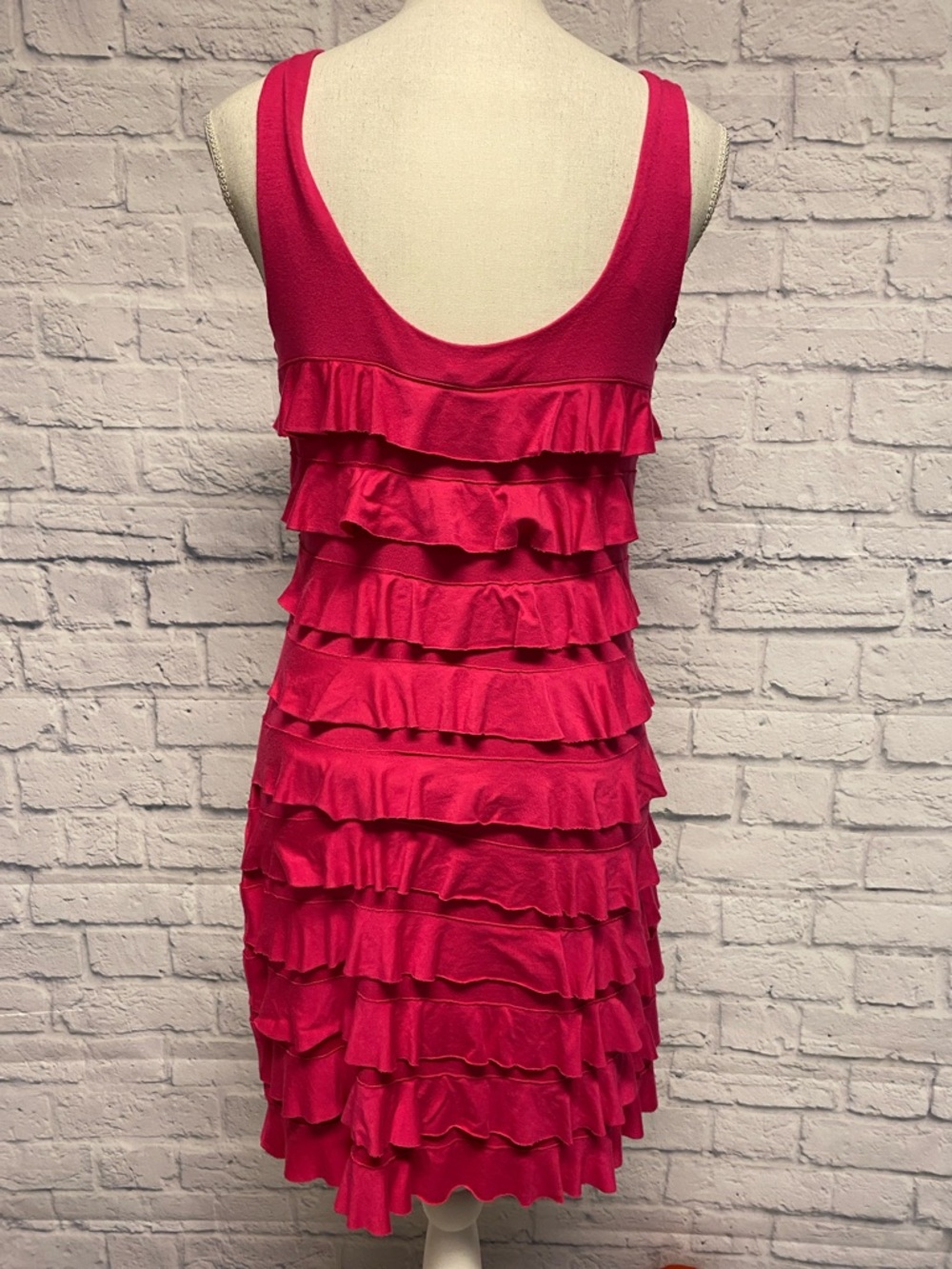 Express Pink Ruffle Tiered Mini Dress Size Medium - Picture 5 of 7